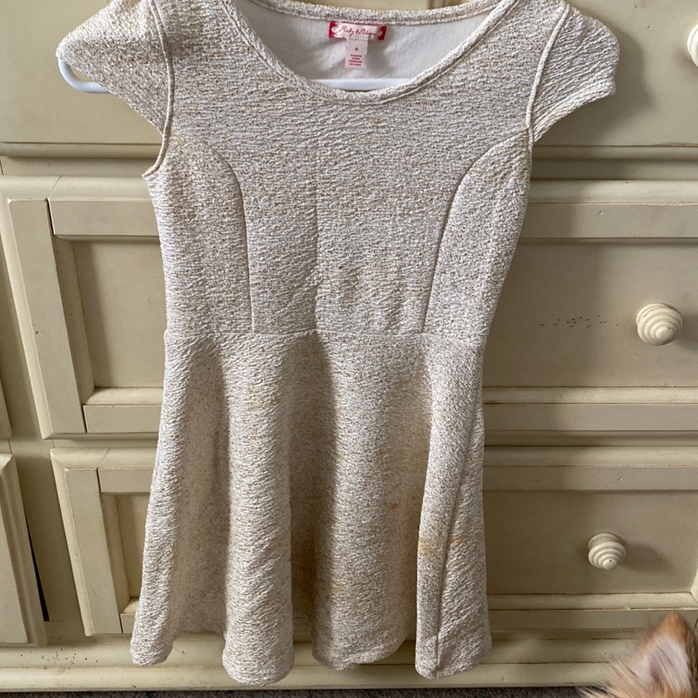 Girls size 10 gold specked dress. Like new, barely worn.